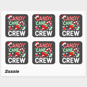 Kerststol Crew Kerst Pyjama's Vierkante Sticker