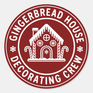 Kerststol Huis Decoratie Team Kerst Familie Ronde Sticker