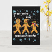 Kerststol Koekje Mijn Billen Doen Pijn Grappige Ke Kaart (Gele Bloem)