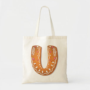 Kerststol Letter U Monogram Kerstkoek Tote Bag