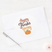 Kerststol lettering pompoen ronde sticker (Envelop)