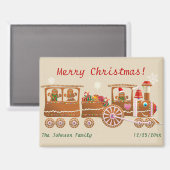 Kerststol Merry Christmas Express Trein Cartoon Magneet (Voorkant / Achterkant)