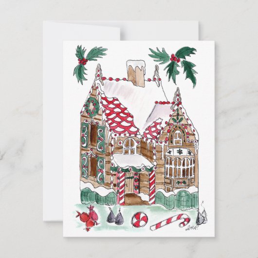 Kerststol Notenkaart Blank binnen w Envelop Notitiekaartje (Voorkant)