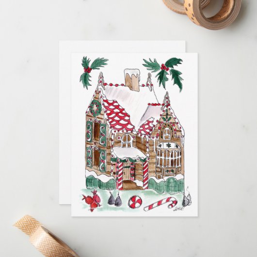 Kerststol Notitiekaart Blank binnenvlak met Envelo Notitiekaartje (Voorkant / Achterkant in situ)