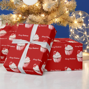 Kerststolp Cupcake Kerstmis Cadeaupapier