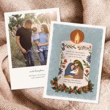 Kerststolpkaars Religieuze Kerstfoto