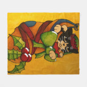 kerststop Kitty Cat v1 Fleece Deken (Voorkant (Horizontaal))