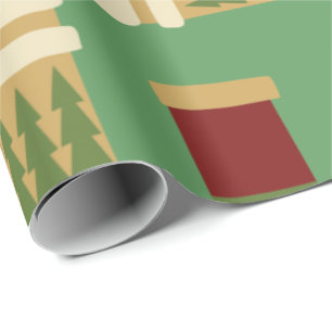kerststop met groene achtergrond cadeaupapier