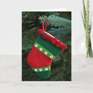 kerststop op pijnbomen feestdagen kaart
