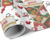 Kerststoppen De naam van het kind personaliseren G Cadeaupapier (Rol Hoek)