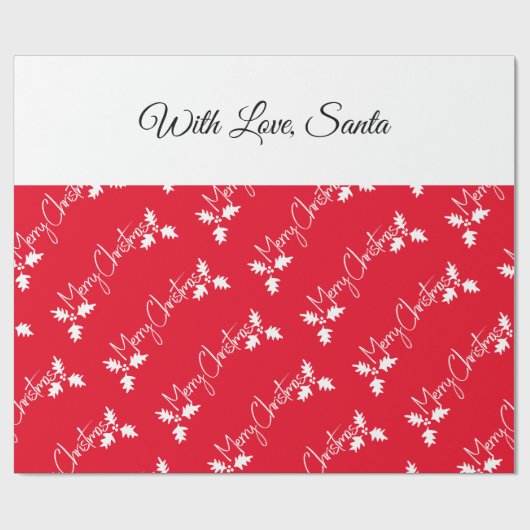 kerststouwstijl Modern Red, naam toevoegen Cadeaupapier (Vlak)