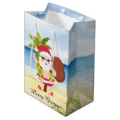 kerststrand Santa Holiday Medium Cadeauzakje (Voorkant Gekanteld)