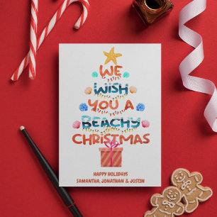 Kerststrand tropisch strand boom briefkaart