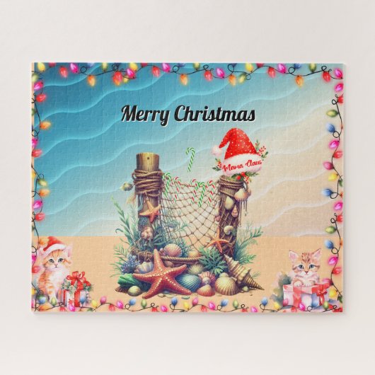 Kerststrandthema Legpuzzel (Horizontaal)