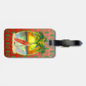 Kerststrandzonsondergang Bagagelabel (Achterkant horizontaal)