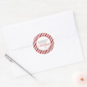 kerststreep met snoepriet | Aangepast Ronde Sticker (Envelop)