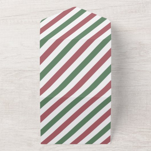 kerststrepen all in one uitnodiging (Buitenkant)