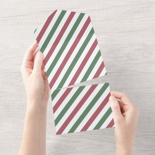  kerststrepen all in one uitnodiging (Afscheurbaar)