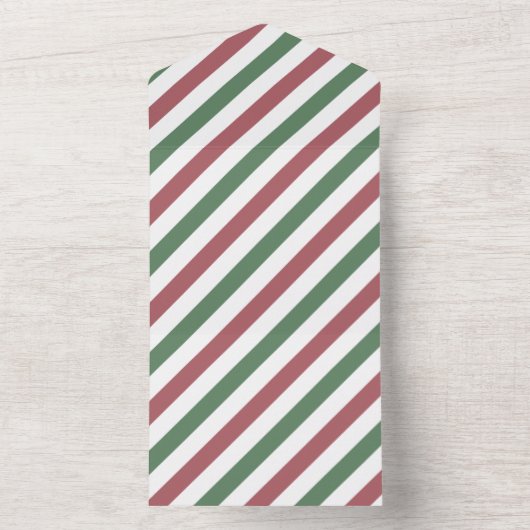 kerststrepen all in one uitnodiging (Binnen)