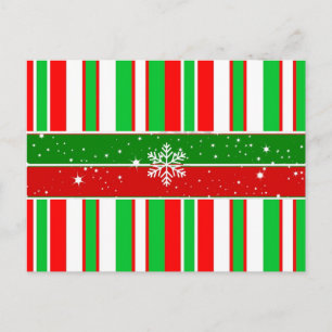 kerststrepen en vonken, vakantiemodel briefkaart