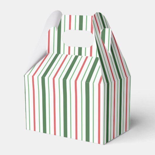 Kerststrepen Gable Favor Box Bedankdoosjes (Voorkant Zijde)