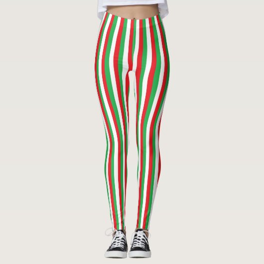 kerststrepen leggings (Voorkant)