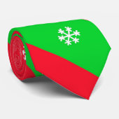 kerststrepen met sneeuwvlokken stropdas (Opgerold)