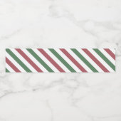  kerststrepen waterfles etiket (Enkel label)