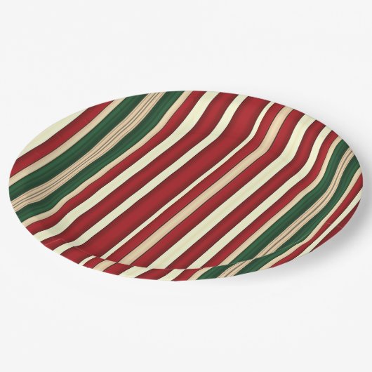 kerstStripes-11-papier Borden Papieren Bordje (Gekanteld)