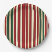 kerstStripes-11-papier Borden Papieren Bordje (Voorkant)