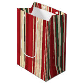 kerstStripes-22-GIFT BAG M Medium Cadeauzakje (Voorkant Gekanteld)