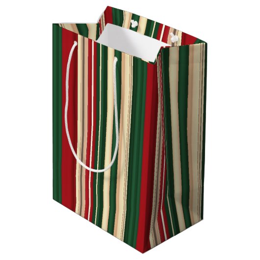 kerstStripes-24-GIFT BAG M Medium Cadeauzakje (Achterkant Gekanteld)