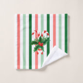 Kerststripes hert bad handdoek (Wasdoekje)