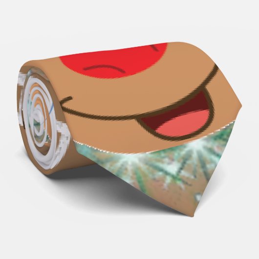 KerstStropdas, rendier Stropdas (Opgerold)