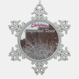 kerststudentenstad Snowflake Ornamke 2 Tin Sneeuwvlok Ornament