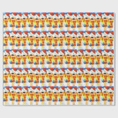 kerststudies cadeaupapier (Vlak)