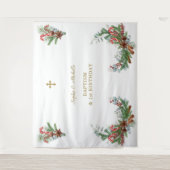 Kerststukken Tweeling 1e verjaardag Doopfeest  Wandkleed (Voorkant)