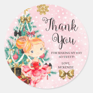 kerstsuiker Plum Fairy Nutcracker Ronde Sticker