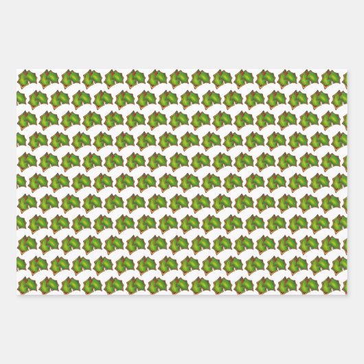 Kerstsuikerkoekjes Holly Mitten Snowflake Inpakpapier Vel (Voorkant)