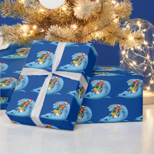 KerstSurfer op Wave Cadeaupapier