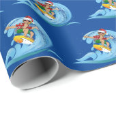 KerstSurfer op Wave Cadeaupapier (Rol Hoek)