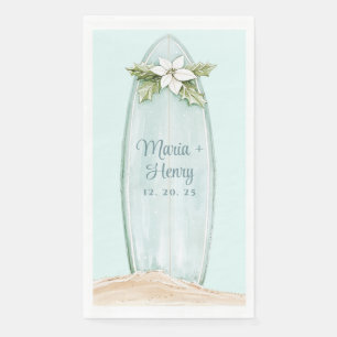 kerstsurfplank   winterstrand servet