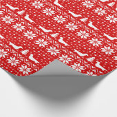 KerstSweater Pattern over lange dagen in Dachshund Cadeaupapier (Hoek)