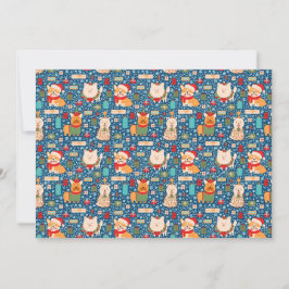 Kerstsweaterpatroon met Aardige Honden Feestdagenkaart