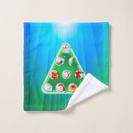 kerstsymbolen bad handdoek (Wasdoekje)