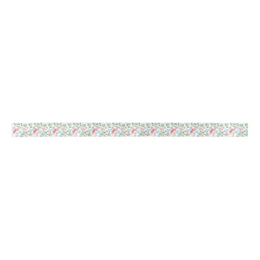 kerstsymbolen Doodling Red & Green Pattern Lint (Voorkant)