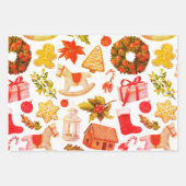 kerstsymbolen inpakpapier vel (Voorkant 2)