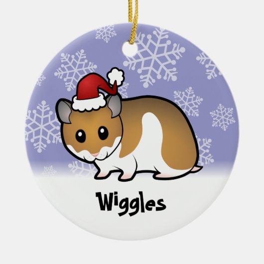 KerstSyrische Hamster Keramisch Ornament (Voorkant)