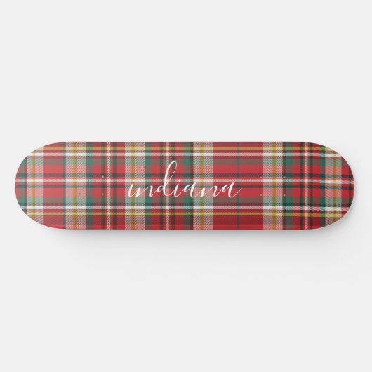 kersttaarkleurig rood wit aanpassen skateboard (Horizontaal)