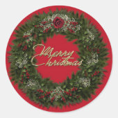 kersttaarster ronde sticker (Voorkant)